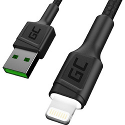 Green Cell KABGC12 Braided LED USB-A to Lightning Cable 2m Black 5903317229773