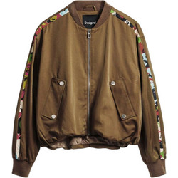Desigual Paisley Γυναικείο Μπουφάν Bomber Κοντό Καφέ 25SWEW35-6011
