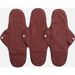 Imse Warm Brown Long Επαναχρησιμοποιούμενες Σερβιέτες με Φτερά για Αυξημένη Ροή από Βαμβάκι 3τμχ