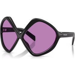 Prada PRB21S 16K30G Γυναικεία Γυαλιά Ηλίου Πολυγωνικά Κοκάλινα Μαύρα με Μωβ Φακό