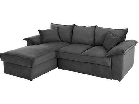 HomeMarkt Aldo Γωνιακός Καναπές Κρεβάτι Αριστερή Γωνία με Αποθηκευτικό Χώρο Γκρι 256x159x87cm HM3276.02L
