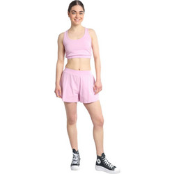 Paco & Co Καλοκαιρινό Γυναικείο Σύνολο Crop Top & Σορτς Ροζ 2432902