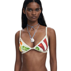 Desigual Bikini Top Τριγωνάκι Λευκό Κόκκινο Πράσινο 25SWMK05-1001
