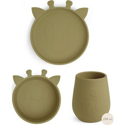 Nuuroo Bo Βρεφικό Σετ Φαγητού Σιλικόνης Olive Green 3τμχ