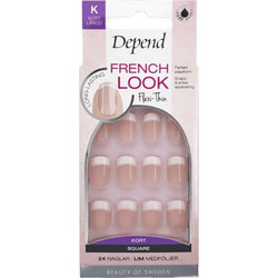 Depend Pink Short Square Tips Νυχιών Γαλλικού 24τμχ