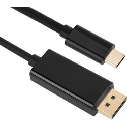 Powertech Καλώδιο DisplayPort to USB-C Male 2m Black PTH-071