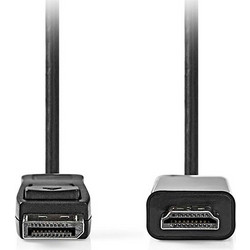 Nedis Καλώδιο DisplayPort 1.2 to HDMI Male 1m Black CCGL37100BK10