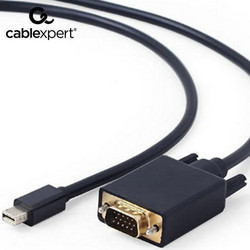 Cablexpert Καλώδιο Mini DisplayPort 1.1 to VGA Male 1.8m Black CC-MDPM-VGAM-6