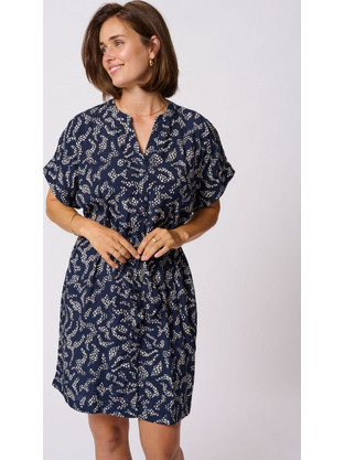 Kaffe Mini Καλοκαιρινό Καθημερινό Φόρεμα Μεταξωτό Navy Μπλε 10509919