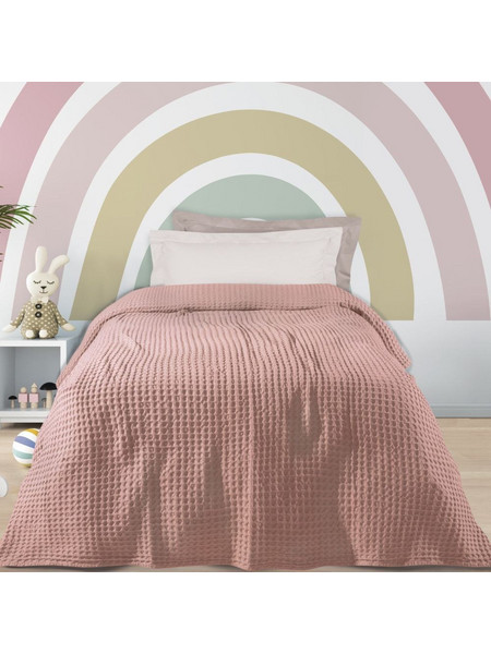 Das Home 1201 Παιδική Κουβέρτα Πικέ Βαμβακερή 160x220 Ροζ