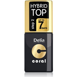 Delia Coral Nail Enamel Hybrid Top Coat Ημιμόνιμο Βερνίκι Νυχιών 11ml