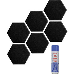 Acustico Audiodesigner PET Hexagon Ηχοαπορροφητικά Πάνελ 20x20cm 6τμχ Μαύρα
