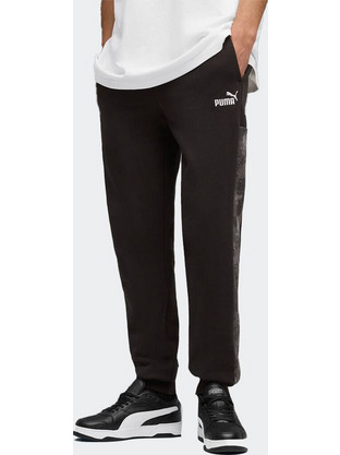 Puma Ανδρικό Παντελόνι Φόρμας Fleece με Λάστιχο Μαύρο 689371-01