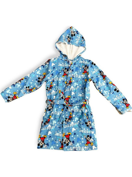 Disney Mickey Home Παιδικό Μπουρνούζι με Κουκούλα Μπλε