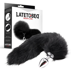 LateToBed Foxy Metal Πρωκτική Σφήνα Tail Plug 40cm Μαύρη F-363