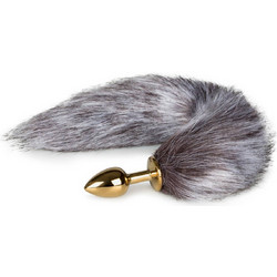 EasyToys Fox Tail No 5 Πρωκτική Σφήνα Tail Plug Γκρι Χρυσή
