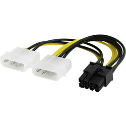 Powertech CAB-W051 Καλώδιο Τροφοδοσίας 8-Pin PCIe Female to 2 x 3-Pin Fan Male 0.15m Multicolor