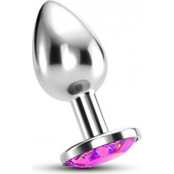 Crushious Bijou Medium Πρωκτική Σφήνα Diamond Plug 8cm Ασημί Ροζ