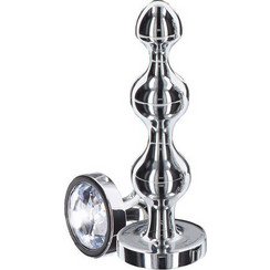 ToyJoy Diamond Star Beads Medium Πρωκτική Σφήνα Diamond Plug Ασημί