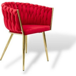 Πολυθρόνα Βελούδινη Κόκκινη Sydney VLT01-RED-G