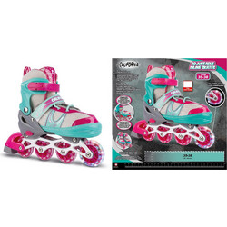 California Inline Αυξομειούμενα Rollers Παιδικά Πράσινο Πετρόλ Φούξια