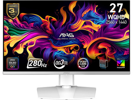 MSI MAG 272QPW X28 QD-OLED HDR Gaming Monitor 27" 2560x1440 QHD 280Hz 0.03ms