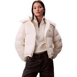 Calvin Klein Γυναικείο Μπουφάν Χειμωνιάτικο Puffer Κοντό Λευκό LV047D501G-VDV