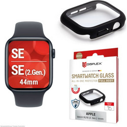 Displex Full Body Πλαστική Θήκη με Προστασία Οθόνης για Apple Watch 4 / 5 / 6 / 7 / 8 / 9 / SE 44mm Μαύρη