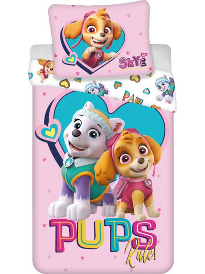 Paw Patrol Pups Rule Σετ Παιδική Παπλωματοθήκη Μονή Microfiber 140x200 Ροζ
