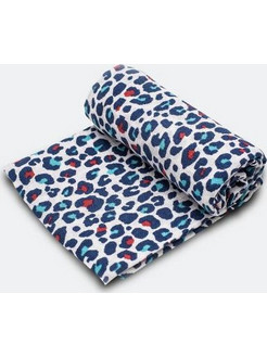 Leopard Πάνα Αγκαλιάς Πικέ Λευκή Μπλε 120x120cm ELAN003