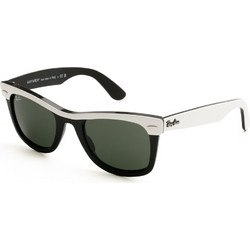 Ray-Ban RB2240 144431 Γυναικεία Γυαλιά Ηλίου Τετράγωνα Κοκάλινα Λευκά με Μαύρο Φακό