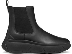 Geox Γυναικεία Μποτάκια Chelsea Πλατφόρμα Suede Μαύρα D56NHB00085C9999
