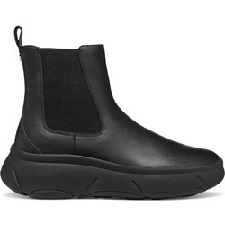 Geox Γυναικεία Μποτάκια Chelsea Πλατφόρμα Suede Μαύρα D56NHB00085C9999