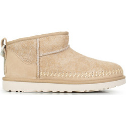 UGG Γυναικεία Μποτάκια Suede Μπεζ με Γούνα 1171538-MDSM