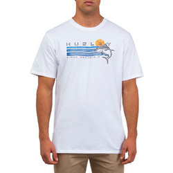 Hurley Ανδρικό Αθλητικό T-Shirt Λευκό CJ6813-100