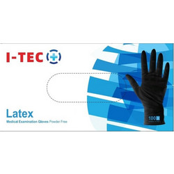 I-Tec Εξεταστικά Γάντια Λάτεξ χωρίς Πούδρα Μαύρα 100τμχ