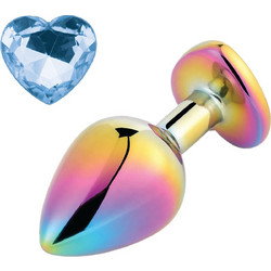 Guilty Toys Heart Rainbow Small Πρωκτική Σφήνα Diamond Plug 7cm Τιρκουάζ