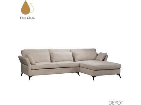 Liberta Parfait Γωνιακός Καναπές Δεξιά Γωνία Μπεζ 307x185x92cm 71-0242