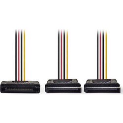 Nedis CCGP73190VA015 Καλώδιο Τροφοδοσίας 15-Pin SATA III to 2 x 15-Pin SATA III 0.15m Multicolor