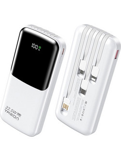 Treqa TR-971 Power Bank 10000mAh 22.5W με Θύρα USB-A & Θύρα USB-C Power Delivery White