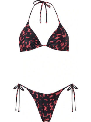 Stefania Frangista Bikini Set Τριγωνάκι Brazil Μαύρο Κόκκινο SF2553BCT/SF2553BCT