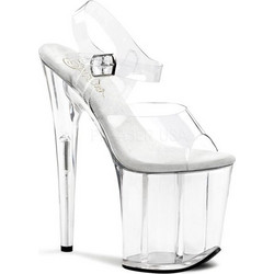 Pleaser Flamingo 808 Γυναικεία Πέδιλα Διαφανή με Λεπτό Ψηλό Τακούνι και Φιάπα