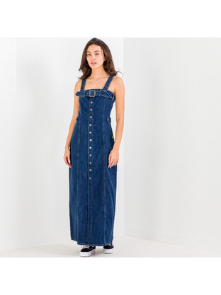 G-Star RAW Maxi Καλοκαιρινό Καθημερινό Φόρεμα Τζιν Μπλε D26177-D536-G333