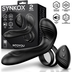 IntoYou Synkox Girth Gainer Πρωκτική Σφήνα Ασύρματη με Δόνηση Μαύρη