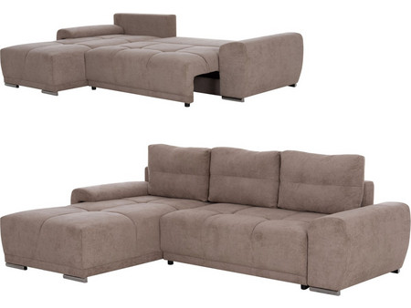 HomeMarkt COMFYRA Γωνιακός Καναπές Κρεβάτι Αριστερή Γωνία Μπεζ 268x180x83cm HM3336.03L