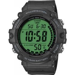 Casio Standard Ψηφιακό Ανδρικό Ρολόι Χρονογράφος με Μαύρο Καουτσούκ Λουράκι AE-1500WHC-1AV