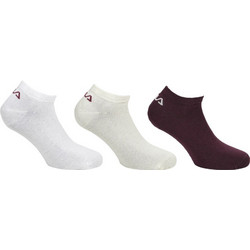 Fila Invisible Βαμβακερές Ανδρικές Κάλτσες Κοντές Λευκές Σοκολατί 3Pack F9100-388
