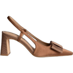 Corina Γόβες Slingback με Χοντρό Ψηλό Τακούνι & Φιόγκο Καφέ M6255