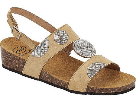 Scholl Dubai Ανατομικές Καλοκαιρινές Γυναικείες Πλατφόρμες Χαμηλές Μπεζ 30783