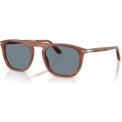 Persol PO3391S 96/56 Ανδρικά Γυαλιά Ηλίου Τετράγωνα Κοκάλινα Καφέ με Μπλε Φακό